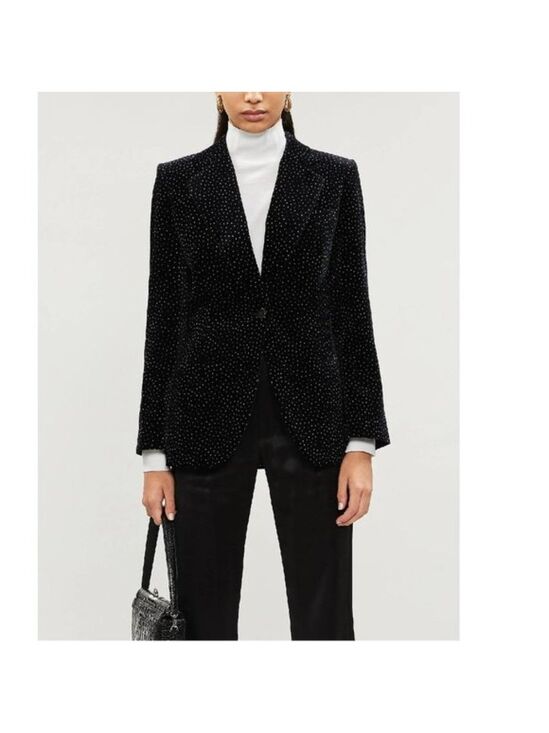 Theory Jackets & Blazers - Theory Dotted Cinched Cotton Velveteen Blazer
